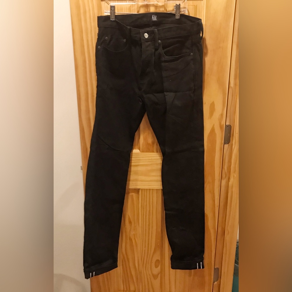 Black Gap Slim Selvedge Denim Jeans 30x34